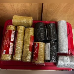 Gold, black and silver deco mesh set